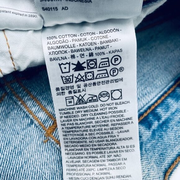 Levi's 501 Original High Rise Distressed Shorts Athens Medium Wash 32 Button Fly - Picture 8 of 9